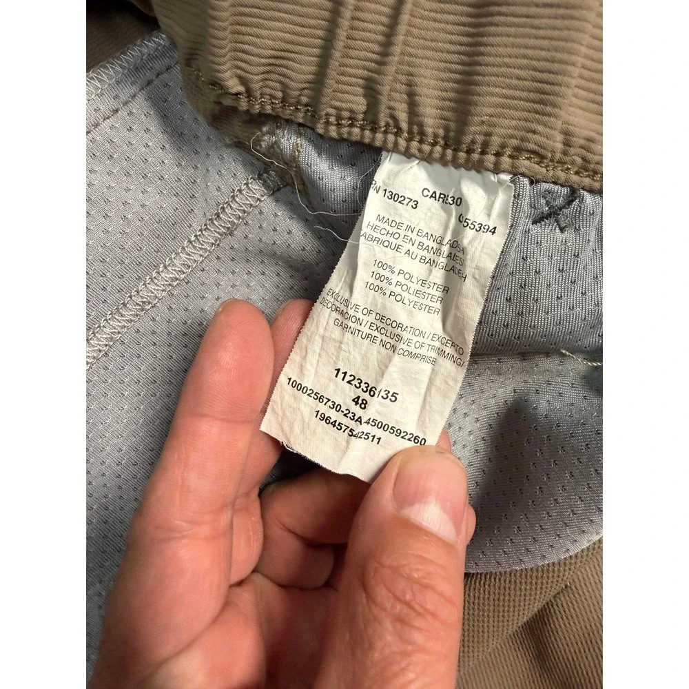 Wrangler Outdoor Series Mens Tan Cargo Shorts‎ Size 44 Elastic Waist 112336735